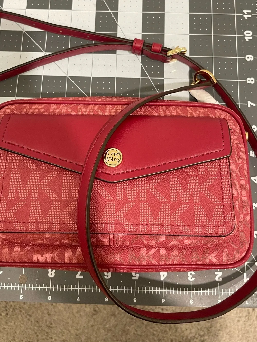 Michael Kors Rose Pink Logo-Print Crossbody Camera Bag